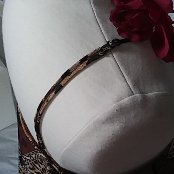 Nightie Silky Animal Print with Patchwork Look with Floral Vine Borders - Picture 8 of 8